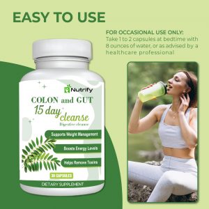 15 DAY CLEANSE – GUT AND COLON SUPPORT | CAFFEINE FREE | 30 CAPSULES